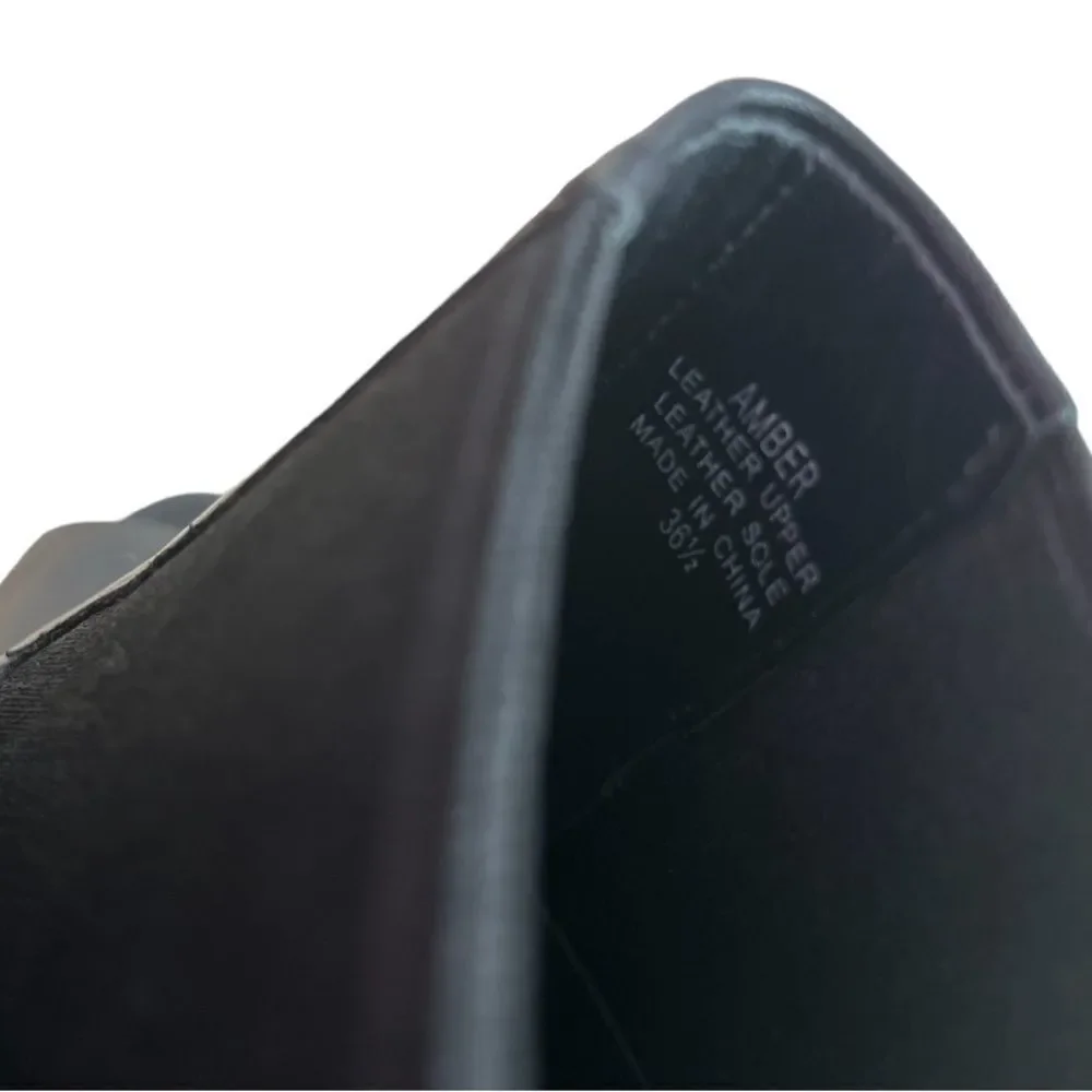 ASH | Amber Black Leather Stiletto Open-Toe Booties (5.5)